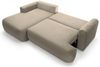 Selsey 'Ovo' Ecksofa mit Schlaffunktion, Stauraum und Samtbezug, grau-beige, links, 93 x 260 x 165 cm Bild 3