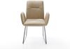 Esszimmerstuhl Vinja-Flex Mikrofaser Beige Vintage Kufengestell Schwarz Bild 2