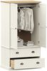 vidaXL Kleiderschrank VIGO Weiß 90x55x170 cm Massivholz Kiefer 353164 Bild 3