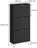 Schuhschrank Helge Schwarz 60 x 128.5 cm 3 Fächer Vicco Bild 2