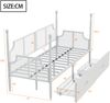 Metallbett 90x200 cm mit 2 Schubladen,Vintage Eisenbett Sofa,Weiß,Schlafsofa mit Stauraum & Metallrahmen Bild 5