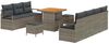 vidaXL Garten-Sofa-Set mit Kissen mit Speicher 10 pcs Grau 3364438 Bild 2
