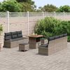 vidaXL Garten-Sofa-Set mit Kissen mit Speicher 10 pcs Grau 3364438 Bild 3