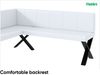 MEBLINI Eckbank für Esszimmer mit ausziehbarem Tisch - Küchenbank - Essecke - Sitzecke Küche - PETER - X-Beine 128x168x87cm Links - Weiß Kunstleder/M Schwarz Hochgl. Bild 5