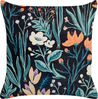 Kissen 2er Set Blumenmuster OSMUNDA Samtstoff 45 x 45 cm Schwarz Bild 4