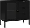 vidaXL Sideboard Schwarz 75x35x70 cm Stahl und Hartglas 336073 Bild 2