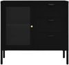 vidaXL Sideboard Schwarz 75x35x70 cm Stahl und Hartglas 336073 Bild 3