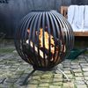 Esschert Design Feuerkorb Ball Gestreift Schwarz Kohlenstoffstahl FF400 422495 Bild 3