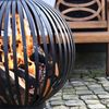 Esschert Design Feuerkorb Ball Gestreift Schwarz Kohlenstoffstahl FF400 422495 Bild 5