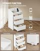 Nachttisch 2er Set mit 3 Schubladen, Beistelltisch mit Ladestation und LED, 2 AC-Steckdosenund 2 USB-Anschlüsse für Schlafzimmer, Wohnzimmer, Weiß Bild 4