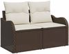 vidaXL Gartensofa-set mit Kissen 8 pcs Braun und Creme Poly-Rattan 3348404 Bild 4