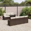 vidaXL Gartensofa-set mit Kissen 8 pcs Braun und Creme Poly-Rattan 3348404 Bild 3