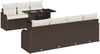 vidaXL Gartensofa-set mit Kissen 8 pcs Braun und Creme Poly-Rattan 3348404 Bild 2