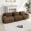 3-Sitzer Ecksofa H 75 x T 298 x B 103 cm aus Cordstoff, modular kombinierbar, rahmenlos in Braun Bild 3