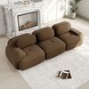 3-Sitzer Ecksofa H 75 x T 298 x B 103 cm aus Cordstoff, modular kombinierbar, rahmenlos in Braun Bild 2