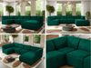 Modulares XXL-Ecksofa MODARO 5M, U-Form, Wohnlandschaft, 5-teilig, freistehend, Wohnzimmer Couch, HR-Schaumstoff - Dunkelgrün Velvet - Rechts Bild 2