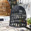 Geflochtener Lampenschirm ,Knute, aus Rattan, groß, schwarz, E27, outdoor Bild 3
