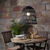 Geflochtener Lampenschirm ,Knute, aus Rattan, groß, schwarz, E27, outdoor Bild 2