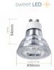 Sweet LED LED Einbaustrahler 6er Set IP44 Bad Aluminium 7W GU10 LED Deckenspots Schwarz 230V, Dimmfunktion, LED fest integriert, 3000K - warmweiß, Deckenspots, Deckenstrahler, Einbauleuchten, spritzwassergeschützt Bild 3