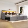 REDOM Schlafsofa mit Ausziehfunktion, LED-Lichtleiste & integrierten Ladeanschlüssen, Samtbezug & Stauraum im Kopfteil, Polsterbett Funktionsbett, ohne Matratze, 90/180x190 cm Bild 2