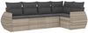 vidaXL 5-tlg. Garten-Sofagarnitur mit Kissen Hellgrau Poly Rattan 3221331 Bild 2