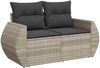 vidaXL 5-tlg. Garten-Sofagarnitur mit Kissen Hellgrau Poly Rattan 3221331 Bild 5