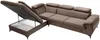 Vente-unique - SAMARA Sofa SamtStoff Schokoladenbraun - B 221 cm x H 75 cm x L 275 cm Bild 5