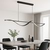 LED Hängeleuchten, Metall, Schwarz, Höhenverstellbar, L 120 cm Bild 3