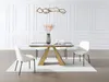 Vente-unique - LOZIPA Esstisch GlasKeramik SchokoladenbraunWeißGold - B 90 cm x H 76 cm x L 200 cm160 cm240 cm Bild 1