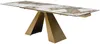 Vente-unique - LOZIPA Esstisch GlasKeramik SchokoladenbraunWeißGold - B 90 cm x H 76 cm x L 200 cm160 cm240 cm Bild 2