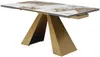 Vente-unique - LOZIPA Esstisch GlasKeramik SchokoladenbraunWeißGold - B 90 cm x H 76 cm x L 200 cm160 cm240 cm Bild 5