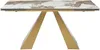 Vente-unique - LOZIPA Esstisch GlasKeramik SchokoladenbraunWeißGold - B 90 cm x H 76 cm x L 200 cm160 cm240 cm Bild 4