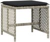vidaXL Gartenhocker mit Kissen 4 Stk. Hellgrau 41x41x36 cm Poly Rattan 365053 Bild 4