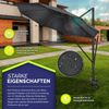 tillvex® Sonnenschirm verstellbar mit Kurbel, 360° drehbar, Polyester / Aluminium anthrazit, Ø 300 cm Bild 2
