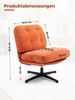 FiveWillowise Relaxsessel 360° drehbarer Wohnzimmerstuhl, Chenille Polstersessel (1-St), Chenille Drehsessel für Wohnzimmer, Schlafzimmer und Balkon Bild 2