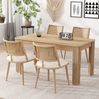 Esszimmerstuhl B 45 x T 54 x H 80 cm mit Rattanoptik und PU-Sitzkissen, 6er-Set Bild 4