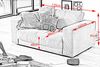 KAWOLA Doppelsessel MADELINE Loveseat Cord hellgrau 86 x 127 x 170 cm Bild 4