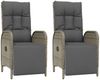 vidaXL 4-tlg. Garten-Essgruppe mit Kissen Grau Poly Rattan 3185085 Bild 5