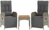 vidaXL 4-tlg. Garten-Essgruppe mit Kissen Grau Poly Rattan 3185085 Bild 4