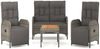vidaXL 4-tlg. Garten-Essgruppe mit Kissen Grau Poly Rattan 3185085 Bild 2