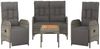 vidaXL 4-tlg. Garten-Essgruppe mit Kissen Grau Poly Rattan 3185085 Bild 3