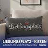 CEPEWA Dekokissen Kissen Lieblingsplatz 40x25cm grau Baumwolle PES 180g Reißverschluss Bild 3
