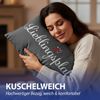CEPEWA Dekokissen Kissen Lieblingsplatz 40x25cm grau Baumwolle PES 180g Reißverschluss Bild 4