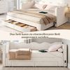 Polsterbett, Daybett, Tagesbett, Sofabett, mit 2 Schubladen für Stauraum, Schlafsofa, Tagbett 90x200 cm, ausziehbar auf 180 cm, mit USB-Anschluss, samt, beige Bild 4