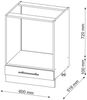 Herdumbauschrank Fame-Line Bordeaux Hochglanz 60 cm , AP Eiche Vicco Bild 3