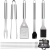 LuxusKollektion Grillbesteck-Set, 10-teilig, Edelstahl silber