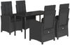 vidaXL 5-tlg. Garten-Essgruppe mit Kissen Schwarz Poly Rattan 3212323 Bild 2