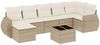 vidaXL 8-tlg. Garten-Sofagarnitur mit Kissen Beige Poly Rattan 3254025 Bild 2