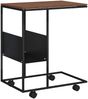 Couchtisch, Beistelltisch mit Rollen Schwarz 55x36x63,5 cm Holzwerkstoff Bild 2