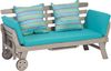 greemotion Multifunktionsbank Maui aus Akazienholz FSC® 100%, Holzbank mit Rollen und klappbaren Armlehnen, Gartenbank als Liege oder Bank nutzbar Bild 2